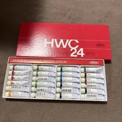 ほぼ新品】ホルベイン 透明水彩24色＋水彩筆＋パレット＋水彩紙 画材