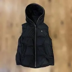 レディースMサイズ　アーノルドパーマー　ダウンベスト　黒色／グレー　リバーシブル