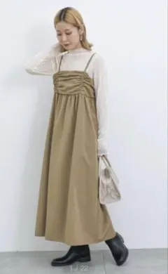 シアーグログランキャミワンピース　キャメル　フリー　サマンサモスモスブルー