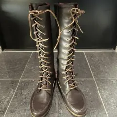 ティンバーランド＊レースアップロングブーツ•レトロ可愛いブラウン 23.5cm