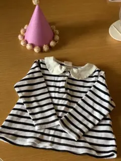 【入園式】プティマイン_ストライプ襟付き長袖シャツ