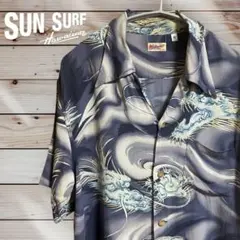 SUN SURF アロハシャツ ドラゴン柄 パープル M - メルカリ
