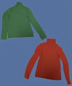 GUタートルネック長袖トップス 2色セット