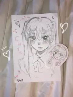ツインテールの女の子と三つ編み女の子 イラスト