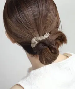 ANEMONE シアー×サテンシュシュ[3個セット] ブラウン