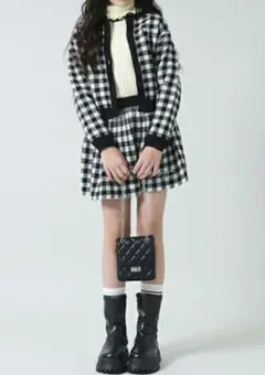 by LOVEIT チェック柄 カーディガン・スカートセット　160
