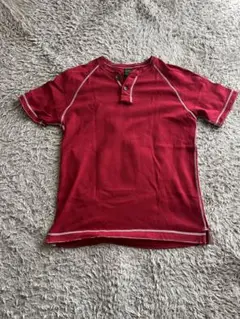 赤 ヘンリーネック Tシャツ オールドユニクロ　ユニクロ