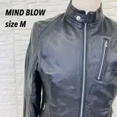 美品★マインドブロウ 羊革 シングルライダースジャケット ブラック M 本革のサムネイル