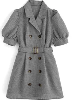 GRL ベルト付きチェック柄ミニワンピース