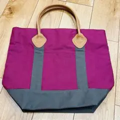 L.L.Bean トートバッグ A4可 大容量 えんじ レザーハンドル
