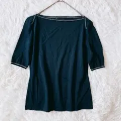 アンタイトル 半袖ニット ラメ（2）黒 上品 シンプル 華やか コンパクト 春夏