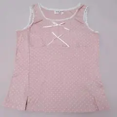 エミリーテンプルキュート♡ドット柄リボンタンクトップカットソー♡ピンクのサムネイル