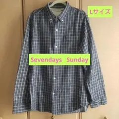 ♣Sevendays Sunday ♣メンズ チェック柄ボタンダウンシャツ L