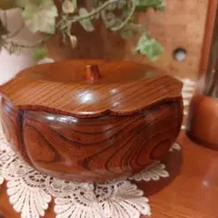 山中塗 蓋付 菓子器 漆器 無垢材 天然木 民芸 茶道具 伝統工芸 木工芸