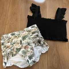 花柄　フリル　セパレート　水着 140cm