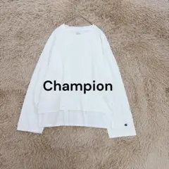 チャンピオン♡Champion ワイドロングスリーブTシャツ ホワイト ワッペンのサムネイル