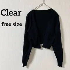 美品✨️Clear【free】黒 カーディガン ブラック 羽織り シンプル ボレロ