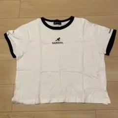KANGOL クロップドTシャツ ホワイト/ブラック