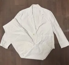 ZARA コットン セットアップ スーツ ジャケット42 パンツ 44 サイズ