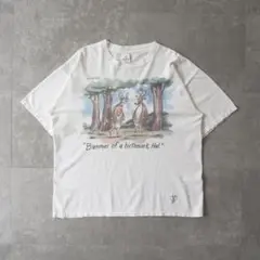 90s USA製 THE FAR SIDE 鹿 アート 絵柄 Tシャツ 白 Lのサムネイル