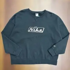 NIKE ナイキ スウェット トレーナー 刺繍ロゴ 古着 黒 XLサイズ