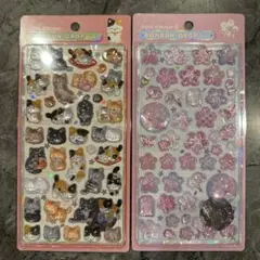 【正規品】ボンボンドロップシール 和柄 第二弾 猫 ネコ 桜　２点セット