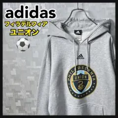 adidas アディダス パーカー スウェット メンズ L グレー 灰 US古着