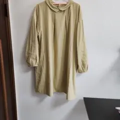 大きいサイズ！マスタードイエロー襟付きチュニック