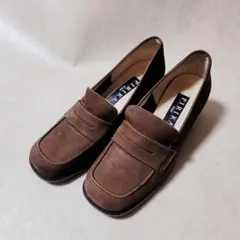 卑弥呼 ヒミコ PIRIKA スエード ヒールローファー 24cm ブラウン