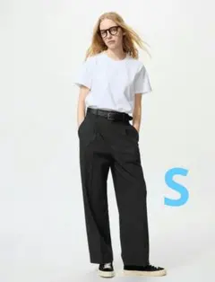 UNIQLO　タックワイドパンツ 221-464886　Black