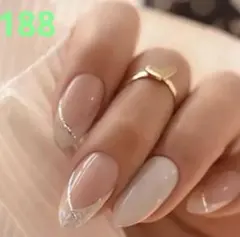 ネイルチップセット・ベージュ・ホワイト・フレンチスタイル・上品・連休価格