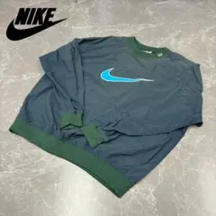 【90's】Nike ナイロンジャケット ダークブルー/グリーン Lサイズ