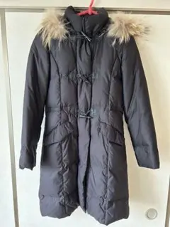 ROPE ロペ ダッフルダウンコート ラクーンファー(着脱可) Aライン 黒 S