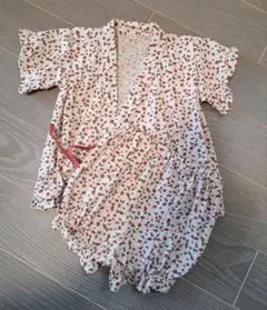 【美品】ベビー甚平 いちご柄 80cm セパレート