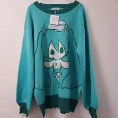 未使用タグ付き　初音ミク×シナモロール　ニットプルオーバー　L