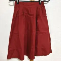earth music&ecology ウエストゴム タックスカート 赤 F