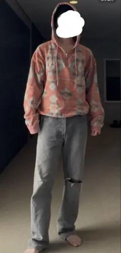 90s ラルフローレン　ネイティブ柄　 ハーフジップパーカー