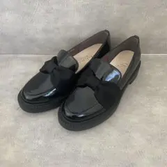 【未使用級】 アルテミスバイダイアナ リボン ローファー 黒 23.0cm