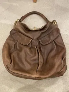 miu miu ブラウンレザーハンドバッグ
