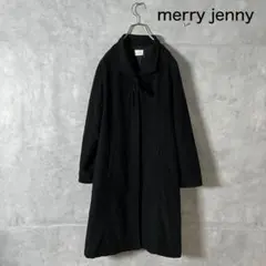merry jenny メリージェニー リボン ステンカラーコート 黒 N54