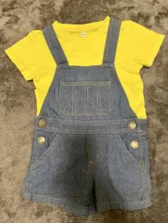 Tシャツデニムサロペットセット　80