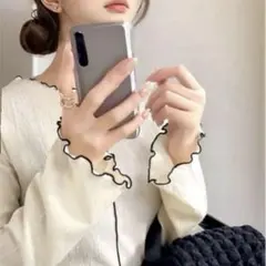 一枚で美人見え。2way配色メロウシャーリングトップス(長袖)