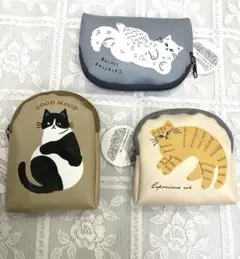 松*合様 ❤️可愛い❤️❤️猫イラストポーチ3点セット 【新品未使用】店舗完売品