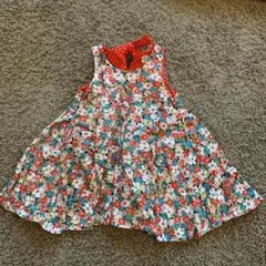 ブルーアズール　花柄　ワンピース　80cm 赤色　ドット　スーリー