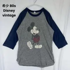 希少 80s Disney vintage mickey ラグラン 七分袖