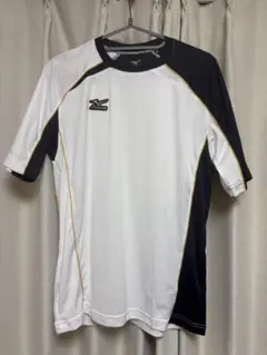 ミズノプロ 半袖 プラクティスシャツ L 白×紺 金ロゴ