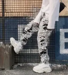 【匿名配送・新品未使用】アメコミ　ジャージ　パンツ　総柄