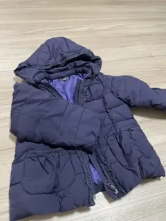 BeBe 110センチ　ネイビー フード付き中綿コート