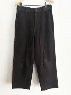 ユニクロ　ダークブラウン コーデュロイ ワイドワークパンツ