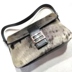 毛皮とレザーのフラップハンドバッグ オ゙ーダー品です。